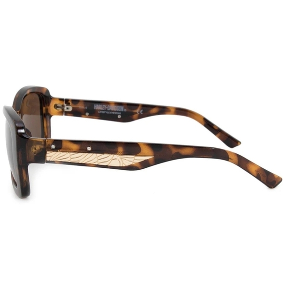 HARLEY-DAVIDSON HD 5032S 52E TORTOISE / GOLD DESIGNER SHINY ARMS HOT SUNGLASSES - Picture 2 of 10